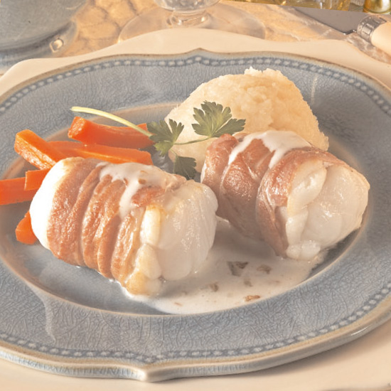 Tournedos de lotte au lard et Maroilles