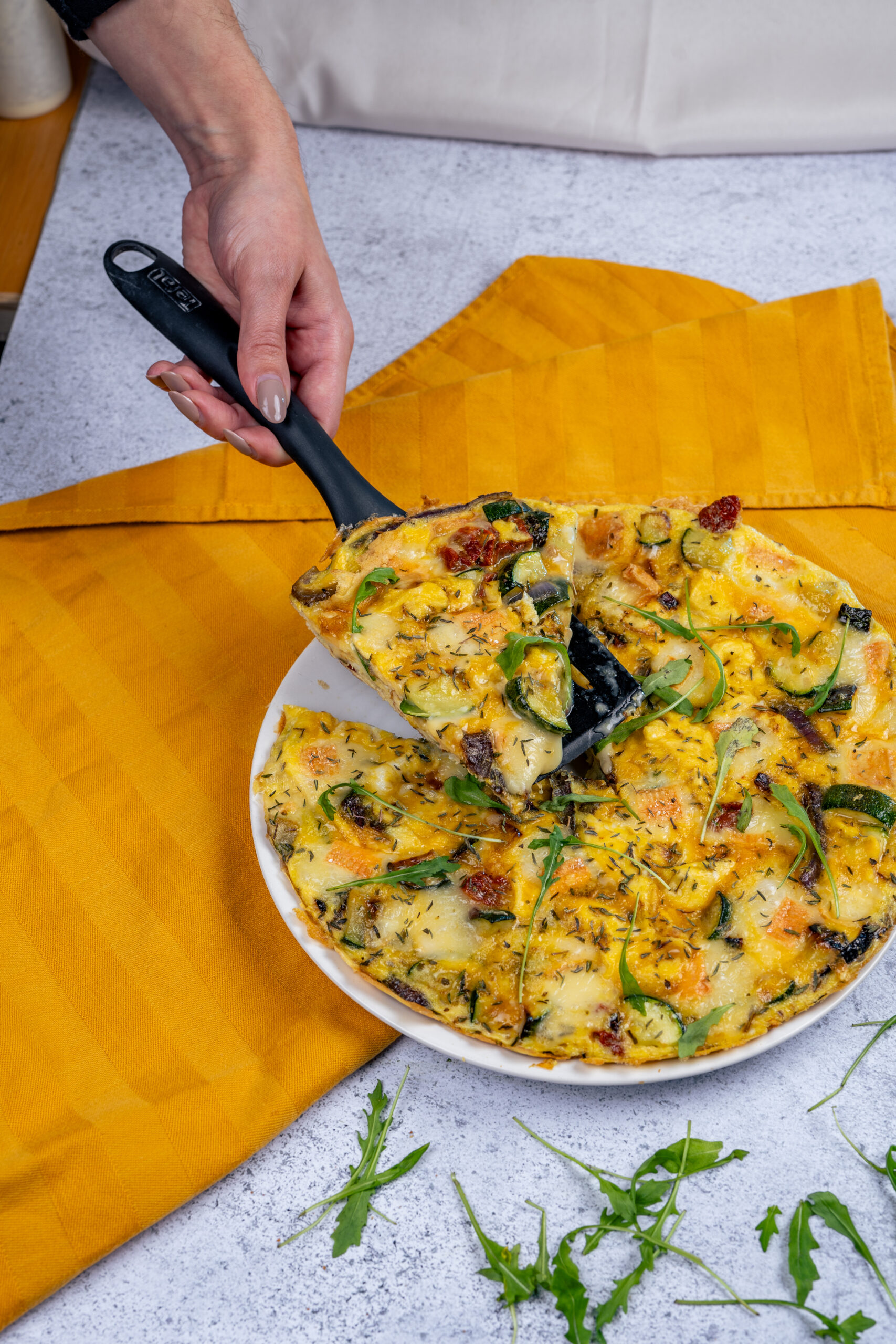 Frittata de courgettes et Maroilles AOP